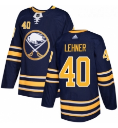 Youth Adidas Buffalo Sabres 40 Robin Lehner Authentic Navy Blue Home NHL Jersey 