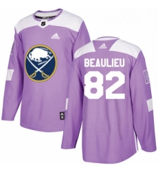 Youth Adidas Buffalo Sabres 82 Nathan Beaulieu Authentic Purple Fights Cancer Practice NHL Jersey 