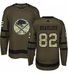 Youth Adidas Buffalo Sabres 82 Nathan Beaulieu Premier Green Salute to Service NHL Jersey 