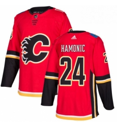 Mens Adidas Calgary Flames 24 Travis Hamonic Premier Red Home NHL Jersey 