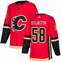 Mens Adidas Calgary Flames 58 Oliver Kylington Authentic Red Home NHL Jersey 