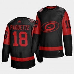 Carolina Hurricanes 18 Cedric Paquette Black Men 2021 Stadium Series Outdoor Game Jersey