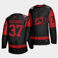 Carolina Hurricanes 37 Andrei Svechnikov Black Men 2021 Stadium Series Outdoor Game Jersey