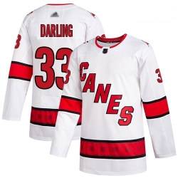 Hurricanes 33 Scott Darling White Road Authentic Stitched Hockey Jersey