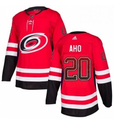 Mens Adidas Carolina Hurricanes 20 Sebastian Aho Authentic Red Drift Fashion NHL Jersey 