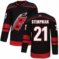 Mens Adidas Carolina Hurricanes 21 Lee Stempniak Premier Black Alternate NHL Jersey 