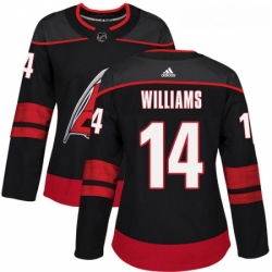 Womens Adidas Carolina Hurricanes 14 Justin Williams Premier Black Alternate NHL Jersey 