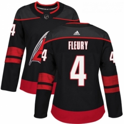 Womens Adidas Carolina Hurricanes 4 Haydn Fleury Authentic Black Alternate NHL Jersey 