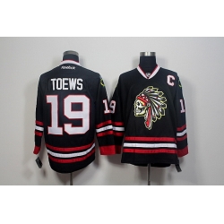 Chicago Blackhawks #19 Jonathan Toews Black Skull Reebok Authentic Stitched NHL Jersey