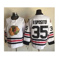 Chicago Blackhawks #35 Tony Esposito White CCM Throwback Stitched NHL Jersey