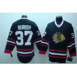 Chicago Blackhawks #37 Adam Burish Jerseys black