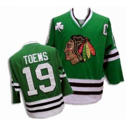 Chicago Blackhawks Edge Jonathan Toews #19 Green Jersey