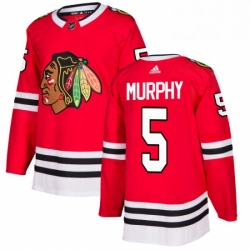 Mens Adidas Chicago Blackhawks 5 Connor Murphy Authentic Red Home NHL Jersey 