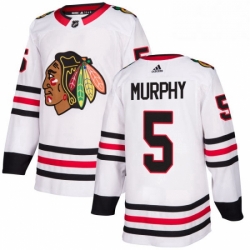 Mens Adidas Chicago Blackhawks 5 Connor Murphy Authentic White Away NHL Jersey 