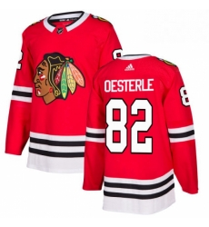 Mens Adidas Chicago Blackhawks 82 Jordan Oesterle Premier Red Home NHL Jersey 