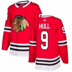 Mens Adidas Chicago Blackhawks 9 Bobby Hull Premier Red Home NHL Jersey 