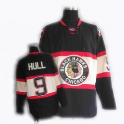 RBK hockey Chicago New Third jerseys Blackhawks #9 HULL black