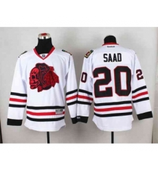 nhl jerseys chicago blackhawks #20 saad white[the skeleton head]