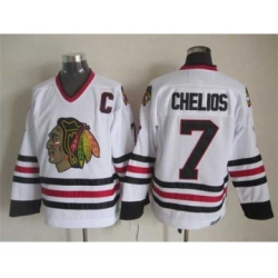 nhl jerseys chicago blackhawks 7 chelios white[patch C][chelios]