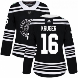 Womens Adidas Chicago Blackhawks 16 Marcus Kruger Authentic Black 2019 Winter Classic NHL Jerse