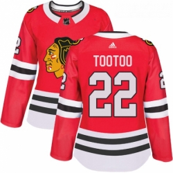 Womens Adidas Chicago Blackhawks 22 Jordin Tootoo Authentic Red Home NHL Jersey 