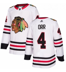 Womens Adidas Chicago Blackhawks 4 Bobby Orr Authentic White Away NHL Jersey 