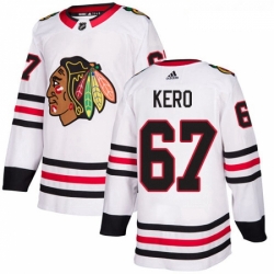 Womens Adidas Chicago Blackhawks 67 Tanner Kero Authentic White Away NHL Jersey 