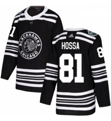 Youth Adidas Chicago Blackhawks 81 Marian Hossa Authentic Black 2019 Winter Classic NHL Jersey 