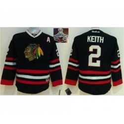 youth nhl jerseys chicago blackhawks #2 keith black[2015 Stanley cup champions][patch A]