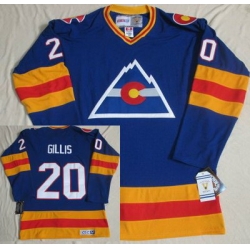 Colorado Avalanche 20 MIKE GILLIS CCM Throwback Blue NHL Jerseys