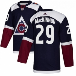 Men Adidas Colorado Avalanche 29 Nathan MacKinnon Authentic Navy Blue Alternate NHL Jersey