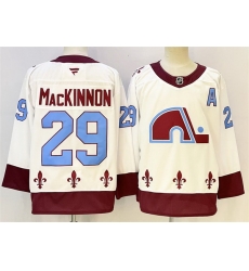 Men Colorado Avalanche 29 Nathan MacKinnon White 2024 25 With A Patch Stitched Jersey Men Colorado Avalanche 29 Nathan MacKinnon White 2024 25 With A Patch Stitched Jersey