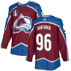 Men Colorado Avalanche 96 Mikko Rantanen 2022 Burgundy Stanley Cup Final Patch Stitched Jersey