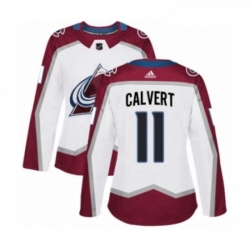 Womens Adidas Colorado Avalanche 11 Matt Calvert Authentic White Away NHL Jersey 