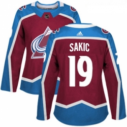 Womens Adidas Colorado Avalanche 19 Joe Sakic Premier Burgundy Red Home NHL Jersey 