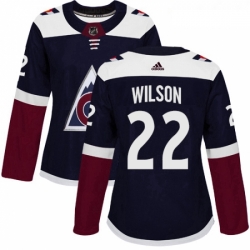 Womens Adidas Colorado Avalanche 22 Colin Wilson Authentic Navy Blue Alternate NHL Jersey 