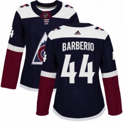 Womens Adidas Colorado Avalanche 44 Mark Barberio Authentic Navy Blue Alternate NHL Jersey 