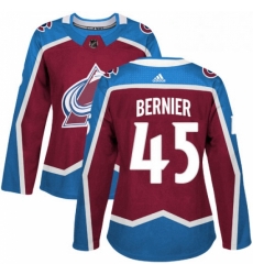 Womens Adidas Colorado Avalanche 45 Jonathan Bernier Premier Burgundy Red Home NHL Jersey 