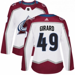 Womens Adidas Colorado Avalanche 49 Samuel Girard Authentic White Away NHL Jersey 