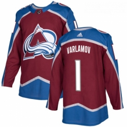 Youth Adidas Colorado Avalanche 1 Semyon Varlamov Premier Burgundy Red Home NHL Jersey 