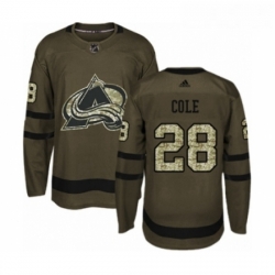 Youth Adidas Colorado Avalanche 28 Ian Cole Premier Green Salute to Service NHL Jersey 