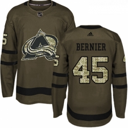 Youth Adidas Colorado Avalanche 45 Jonathan Bernier Premier Green Salute to Service NHL Jersey 