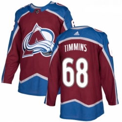 Youth Adidas Colorado Avalanche 68 Conor Timmins Premier Burgundy Red Home NHL Jersey 