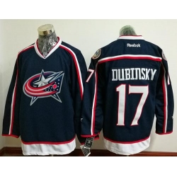 Blue Jackets #17 Brandon Dubinsky Navy Blue Home Stitched NHL Jersey