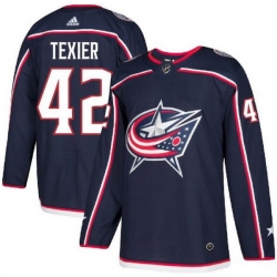 Men Columbus Blue Jackets 42 Alexandre Texier Navy Adidas Jersey