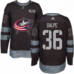 Mens Adidas Columbus Blue Jackets 36 Zac Dalpe Authentic Black 1917 2017 100th Anniversary NHL Jersey 