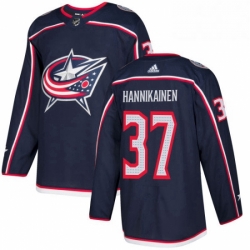 Mens Adidas Columbus Blue Jackets 37 Markus Hannikainen Premier Navy Blue Home NHL Jersey 