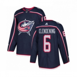 Mens Adidas Columbus Blue Jackets 6 Adam Clendening Premier Navy Blue Home NHL Jersey 