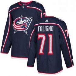 Mens Adidas Columbus Blue Jackets 71 Nick Foligno Authentic Navy Blue Home NHL Jersey 