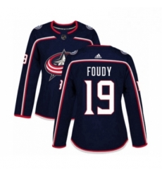 Womens Adidas Columbus Blue Jackets 19 Liam Foudy Premier Navy Blue Home NHL Jersey 